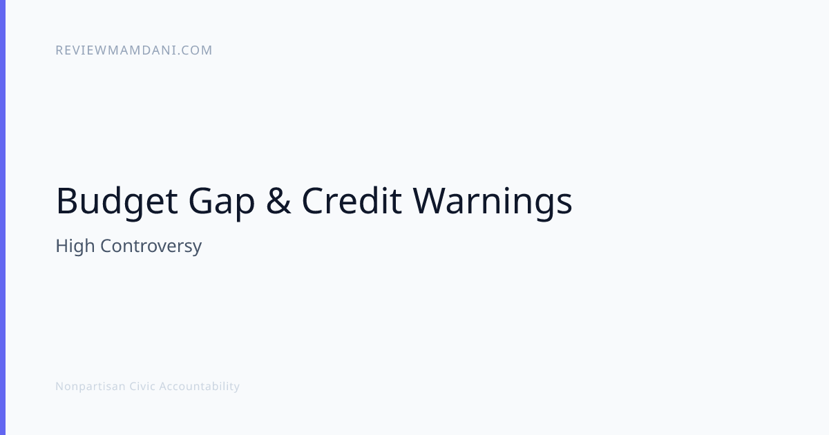 Budget Gap & Credit Warnings — High Controversy | ReviewMamdani.com